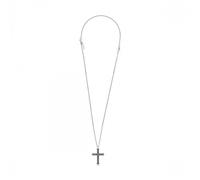 Police Whiz Antique Black & CZ Cross Stainless Steel Necklace 50cm + 2cm