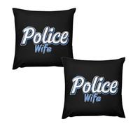 Police Wife Back The Blue 2 Pack Cozy Plush Pillowcase Soft Throw Pillow Covers Decorative for Couch Bed Office
