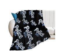 Police Wife Back The Blue 250GSM Flannel Throws Blanket Lightweight Warm Fleece Knee Blankets for Bed Sofa 50"*60"（130 * 150cm）