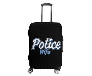 Police Wife Back The Blue Custom Luggage Case Cover M | Funny Travel Accessories Washable Suitcase Protector Fit 19-32 Inch