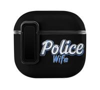 Police Wife Back The Blue Cute Earphone Shell Compatible with AirPod 4 Cover PC Hard Protector Case with Automatic Buckle