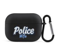 Police Wife Back The Blue Cute Earphone Shell Compatible with AirPod Pro | TPU Soft Protector Case with keychain