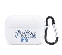 Police Wife Back The Blue Cute Earphone Shell Compatible with AirPod Pro | TPU Soft Protector Case with keychain