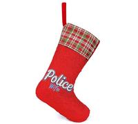 Police Wife Back The Blue Cute Sequin Christmas Stockings Soft Xmas Tree Decorative Hanging Ornaments for Holiday Home Party