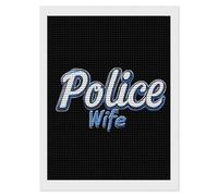 Police Wife Back The Blue Diamond 5D Painting Kits for Adult Beginners Round Full Drill DIY Wall Art Craft Decor Gift 12"x16"