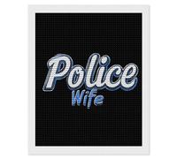 Police Wife Back The Blue Diamond 5D Painting Kits for Adult Beginners Round Full Drill DIY Wall Art Craft Decor Gift 16"x20"