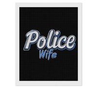 Police Wife Back The Blue Diamond 5D Painting Kits for Adult Beginners Square Full Drill DIY Wall Art Craft Decor Gift 16"x20"