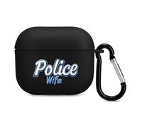 Police Wife Back The Blue Earphone Shell Compatible with Airpods 3 Black-style