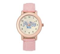 Police Wife Back The Blue Elegant Watches for Women | Cute Leather Strap Quartz Watch Wrists Ladies Gift