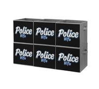 Police Wife Back The Blue Foldable Open Storage Bins with Handles Cute Cube Organiser Box for Book Clothing