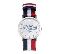 Police Wife Back The Blue Stylish Wrist Watches Analog Quartz Nylon Strap Waterproof Watch for Men Women