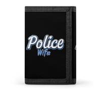 Police Wife Back The Blue Trifold Men's Wallets with 8 Card Slots & Key Hook Slim Travel Purse Money Clip