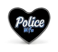 Police Wife Back The Blue Unisex Novelty Brooches & Pins Heart Metal Lapel Badge for Clothing Shawl Hat