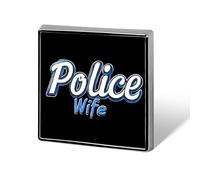 Police Wife Back The Blue Unisex Novelty Brooches & Pins Square Metal Lapel Badge for Clothing Shawl Hat