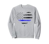 Police Wife Big Heart Flag The Thin Blue Line Family Sweatshirt