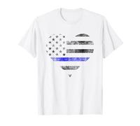 Police Wife Big Heart Flag The Thin Blue Line Family T-Shirt