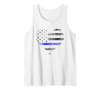 Police Wife Big Heart Flag The Thin Blue Line Family Tank Top