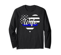 Police Wife Life Heart Funny The Thin Blue Line Family Long Sleeve T-Shirt