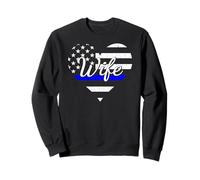 Police Wife Life Heart Funny The Thin Blue Line Family Sweatshirt