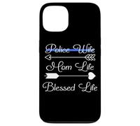Police Wife Mom Life Blessed Life Funny The Thin Blue Line Case for iPhone 13