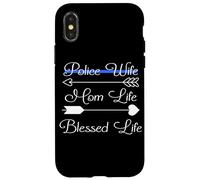 Police Wife Mom Life Blessed Life Funny The Thin Blue Line Case for iPhone X/XS