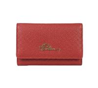 Police Women's Leather Wallet, Compact Tri-Fold Design, Genuine Grained Leather, Red, with Coin Zip & Snap Closure, Gift Box