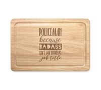 Policeman Because Badass Isn't an Official Job Title Rectangular Wooden Chopping Board