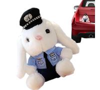 Policeman Bunny Plush - Cartoon Rabbit Trunk Doll, Soft in Uniform with Cute Expression, Decorative Toy Ornament for the Dashboard of the Vehicle, Display on the Back of the