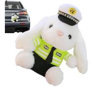 Policeman Bunny Plush Toy - Plush Rabbit Dolls Outside 'Car' Plush Cop Bunny Collectible | Cute Plush Decor for Outdoor' Car, Dolls