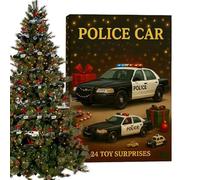 Policeman Car Calendar - Acrylic Christmas Pendants, Twenty Four Days, Festive Vehicle Ornament | Reliable Seasonal Accessory Great For Kids Adults Party Vacation Wall Window Home Tree Mirror