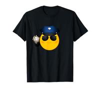 Policeman Emoticon Face Funny Cartoon Police Officer Design T-Shirt