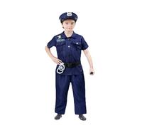 Policeman Police Officer Costume Kids Boys Girls Dressing Up Costumes including Shirt, Pants, Hat, Belt, Toys Handcuffs and Batons Children Police Outfit Pretend Play Cops Fancy Dress for Toddlers