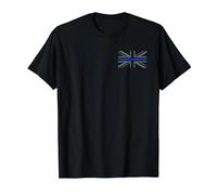 Policeman Thin Blue Line UK Flag T-Shirt T-Shirt, Men, Black, Medium