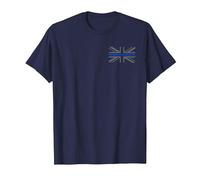 Policeman Thin Blue Line UK Flag T-Shirt T-Shirt, Men, Navy Blue, Large