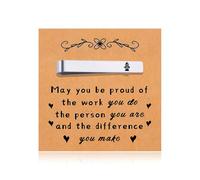 Policeman Veterinarian Christmas Gifts for Firefighter Lawyer Tie Clip for Librarian Appreciation Gift for Realtor Fireman, silver, S