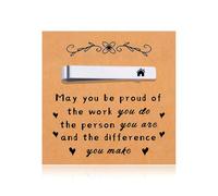 Policeman Veterinarian Christmas Gifts for Firefighter Lawyer Tie Clip for Librarian Appreciation Gift for Realtor Fireman, silver, S