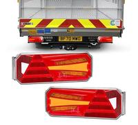 Polieez 12v LED Rear Tail Light, Trailer Tail Light with Tail Rear Fog Stop Reflector Reverse Dynamic Indicator Side Marker Number Plate Light, Truck Rear Lamp for Truck Lorry Caravan Van Towing (B2)