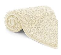 Poligono Microfiber Bathroom Rug, Long Pile 70x120 cm, WC Mats, Soft, Non-slip, Beige