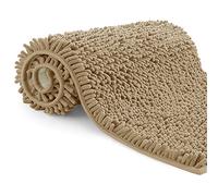 Poligono Microfiber Bathroom Rug, Long Pile 70x120 cm, WC Mats, Soft, Non-slip, Khaki