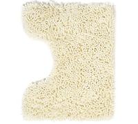 Poligono Microfiber Bathroom Rug, Pile Mat, U-shaped WC Mats 40X50 cm, Soft, Non-slip, Beige