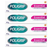 Poligrip Essential Denture Fixative Cream (4 x 40g) Secure Hold, Flavour Free