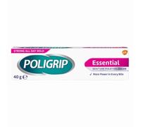 Poligrip Essential Denture Fixative Cream 40g x 1, All-Day Hold & Comfort - Zinc-Free Formula - Helps Seal Out Food - Strong Denture Adhesive with Welari Thank You Card | (1 Pack)