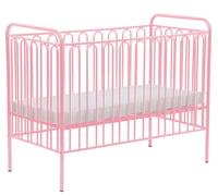 POLINI Vintage Metal Baby Cot Bed Pink height adjust 120 x 60cm