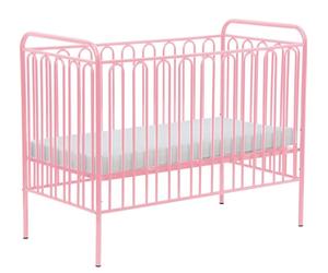 POLINI Vintage Metal Baby Cot Bed Pink height adjust 120 x 60cm