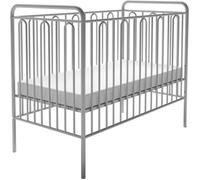 Polini Vintage Metal Baby Cot Bed Silver Grey 120 x 60cm