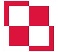 Polish Air Force Vinyl Decal Stickers, Red and White Checkered Pattern, 50mm x 50mm, Pack of 4