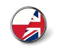 Polish And British Flags Novelty Brooches & Pins Round Personalised Metal Lapel Badge With Butterfly Clutch Clasp