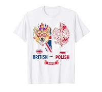 Polish British Ideas For Kids Polish Flag & Union Jack Heart T-Shirt