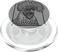 Polish Chicken Line Art - Funny Farm Animal Design PopSockets PopGrip for MagSafe