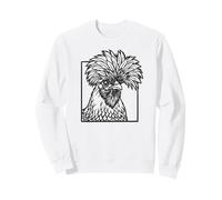 Polish Chicken Line Art - Funny Farm Animal Design Sweatshirt